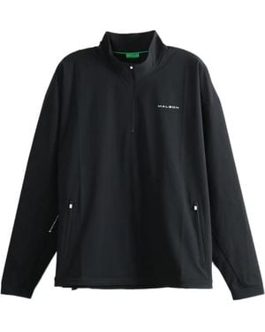 Malbon Golf Quarter-Zip Logo-Print Jumper - Black