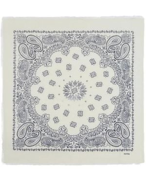 Kujten Paisley-Print Fringed Scarf - Grey