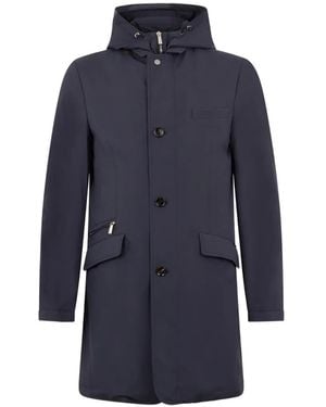 Moorer Dustin Hooded Coat - Blue