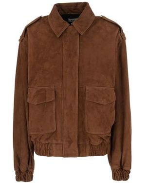 Arma Halti Suede Epaulette Jacket - Brown