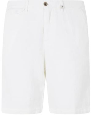 Myths Textured Cotton Shorts - White
