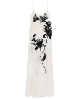 Ermanno Scervino Floral Silk Maxi Dress - White