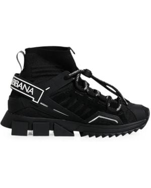 Dolce & Gabbana Sorrento Sock-Style Sneakers - Black
