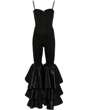 Nissa Sleeveless Ruffled Jumpsuit - Black