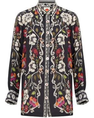 FARM Rio Floral-Print Button-Up Shirt - White