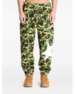 A Bathing Ape Abc Camo Star Joggers - Green