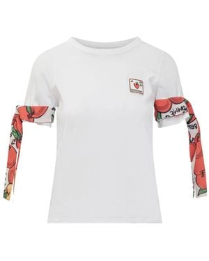 ALESSANDRO ENRIQUEZ Foulard-Detail T-Shirt - White