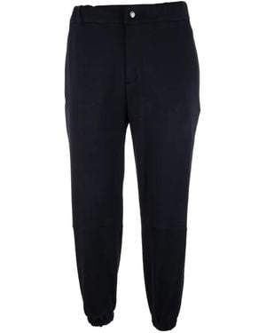 KIRED Button-Fastening Elasticated-Hem Trousers - Blue