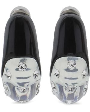 Lanvin Crystal-Embellished Hoop Earrings - Black