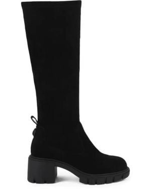 Kurt Geiger Suede Clarence Knee-High Boots - Black