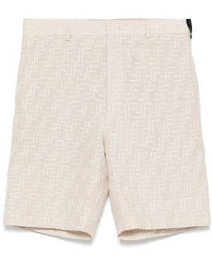 Fendi Shorts Aus Ff-Jacquard - Weiß