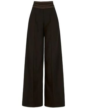 D.exterior Pleated-Waistband Wide-Leg Trousers - Black