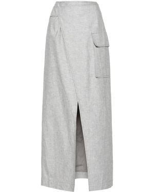 Remain Front-Slit Maxi Skirt - Grey