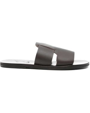 Ancient Greek Sandals Miltiadis Slides - White