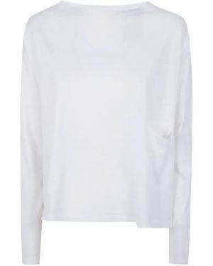 Ma'ry'ya Draped-Pocket Long-Sleeve T-Shirt - White