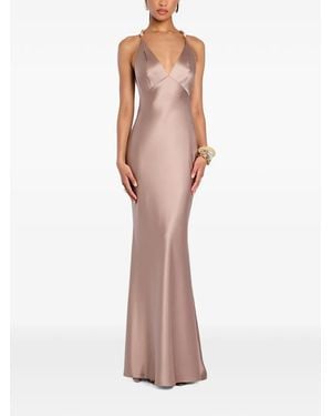 retroféte Safie Beaded-Strap Maxi Dress - Brown