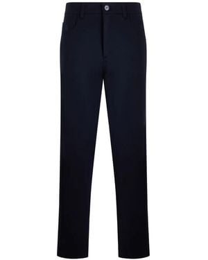 Moorer Liri-Jt Logo-Patch Straight-Leg Pants - Blue