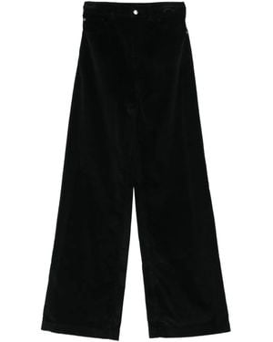 Emporio Armani Corduroy Straight-Leg Trousers - Black