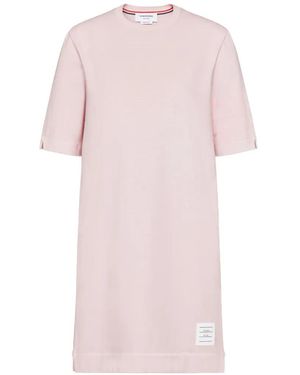 Thom Browne Robe-Chemise À Détail 4 Bandes Signature - Pink