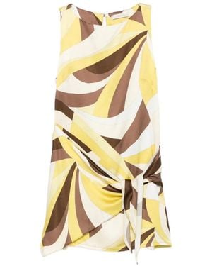 Faithfull the Brand Souline Geometric-Print Mini Dress - Metallic