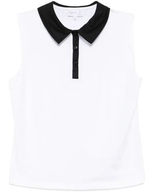 agnès b. Cotton Polo Top - White