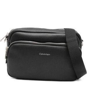 Calvin Klein Logo-Lettering Cross Body Bag - Black
