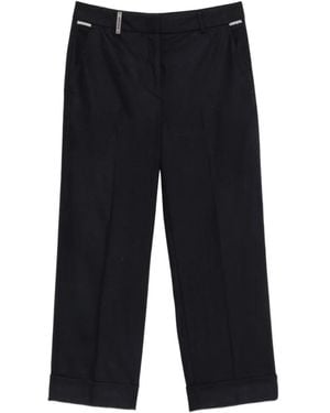 Peserico Pressed-Crease Turned-Up Trousers - Black