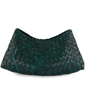 Dragon Diffusion Comporta Woven Leather Clutch Bag - Green