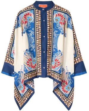 La DoubleJ Chemise Foulard À Imprimé Floral - Bleu