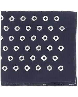 BOSS Geometric-Print Pocket Square - Blue