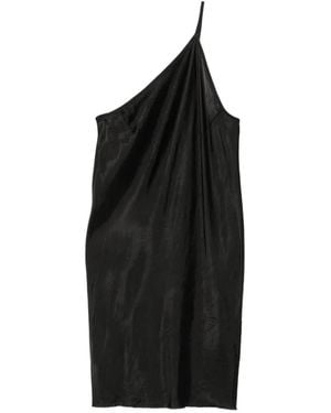 Rick Owens One-Shoulder Slip Mini Dress - Black