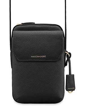 Maison De Sabre Pochette Pour Smartphone En Cuir À Rabat - Noir