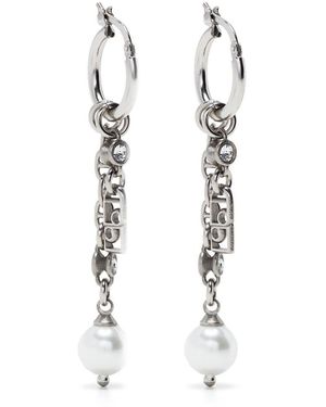 Ports 1961 Charm-Detail Hoop Earrings - Metallic