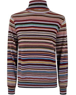 Paul Smith Signature Stripe turtleneck sweater - Rot