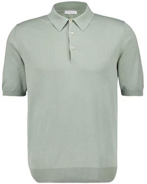 Boglioli Poloshirt mit geripptem Saum - Grün