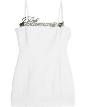 Blumarine Vestido con detalle del logo - Blanco