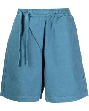 Maharishi Off Centre-Drawstring Bermuda Shorts - Blue