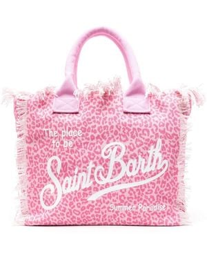 MC2 Saint Barth Vanity Leopard-print Beach Bag - Pink