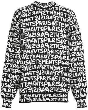 Vetements Jersey con logo en intarsia - Negro