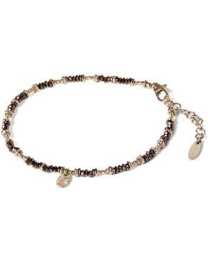 Brunello Cucinelli Hematite And Sterling Anklet - Natural