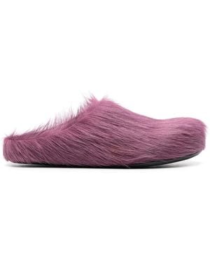 Marni Fussbett Calf-Hair Mules - Purple
