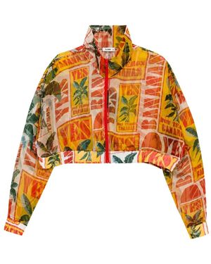 Amir Slama Cropped-Jacke Mit Grafischem Print - Orange