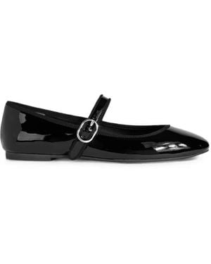 Stuart Weitzman Alice Buckle-Strap Ballet Flats - White