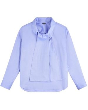 Fay Foulard-Neck Shirt - Blue