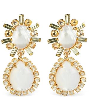 Bounkit Pearl Baguette Earrings - Metallic