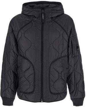 C.P. Company Quilted Hooded Jacket - Blue