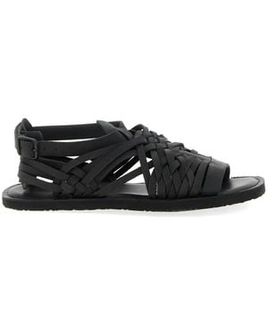 Yohji Yamamoto Braided Leather Sandals - Black