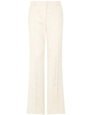 Roberto Cavalli Leopard-Jacquard Flared Trousers - White