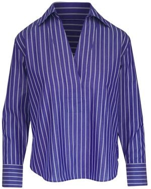 Vince Chemise Rayée À Manches Longues - Bleu