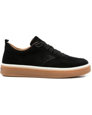 SERGIO MORETTI FIRENZE Perforated Lace-Up Trainers - Black
